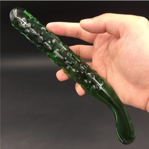 Emerald cucumber- glass dildo